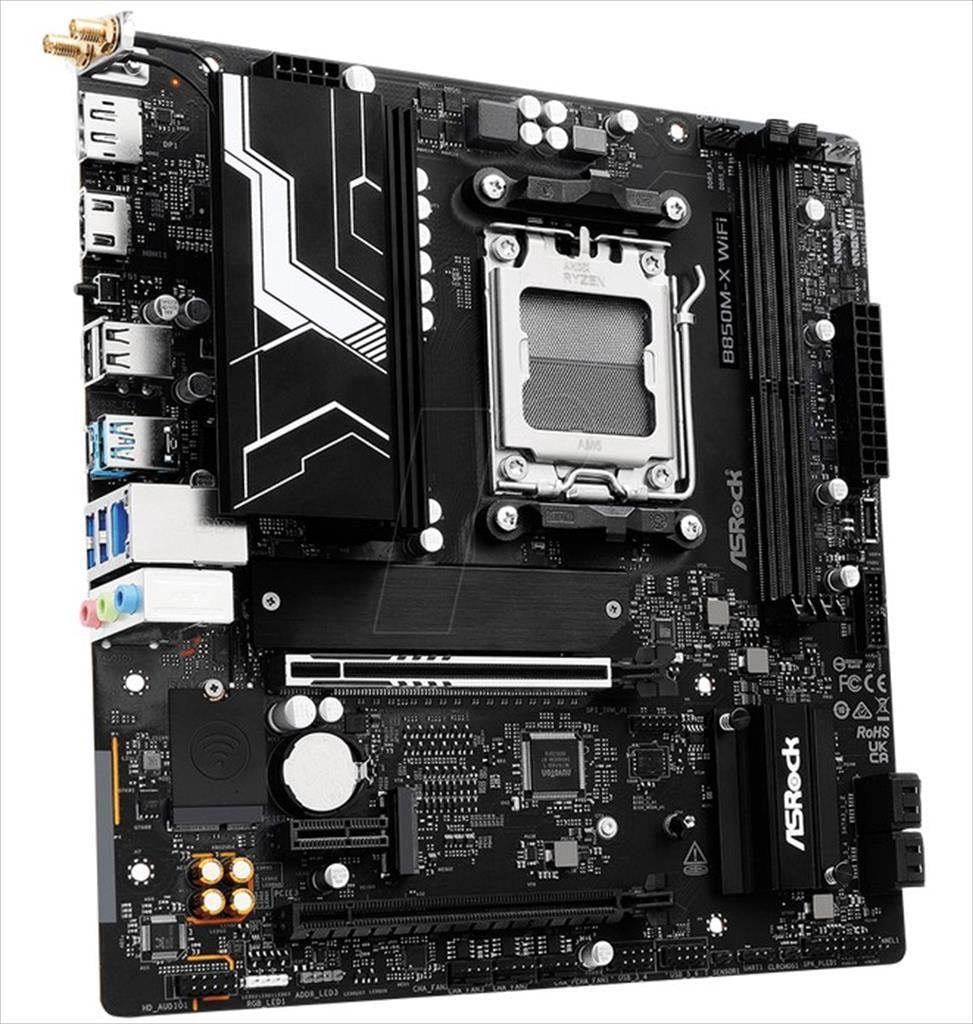 MB AM5 B850M-X Wifi R2.0 ASROCK 2xDDR5 8200Mhz (O.C), HDMI, DP,  PCI-Ex16 5.0, 1xPCI-Ex4 4.0, 1xPCI-Ex1 4.0, 2x M.2 , 4xSATAIII, 2.5G LAN, WIFI6E, BT 5.2, 90-MXBSH0-A0UAYZ
