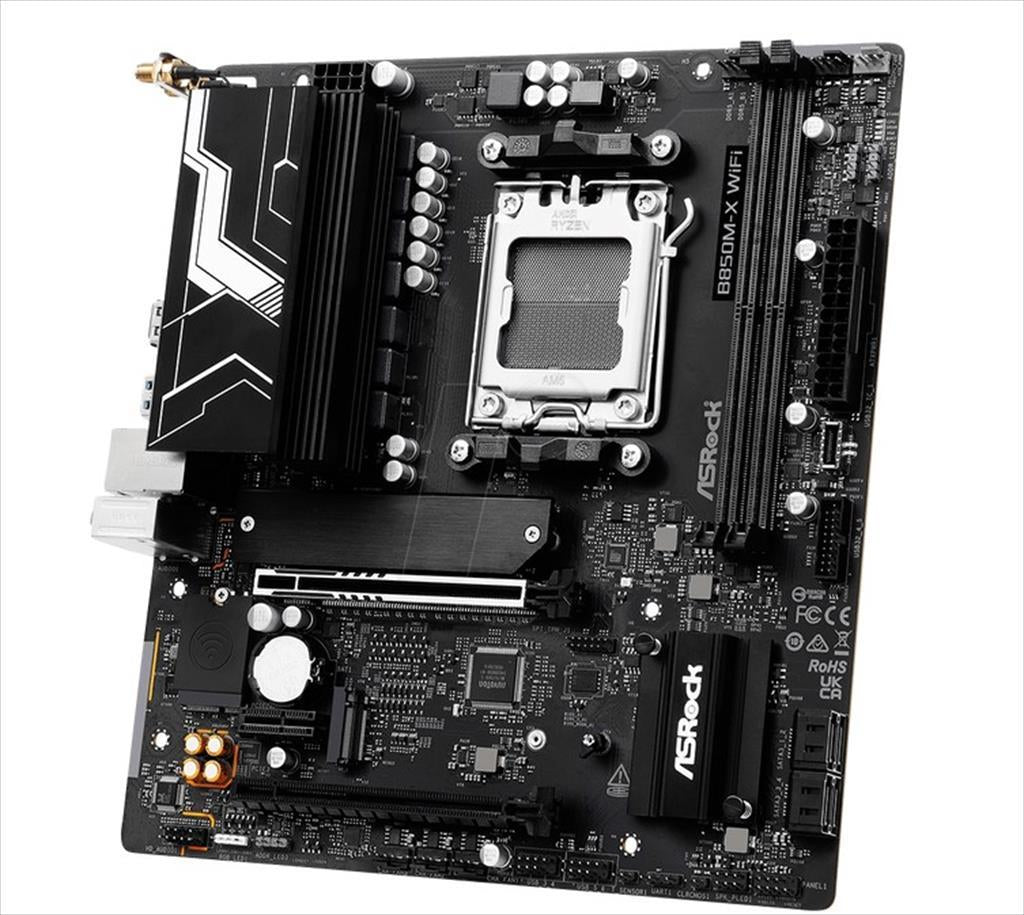 MB AM5 B850M-X Wifi R2.0 ASROCK 2xDDR5 8200Mhz (O.C), HDMI, DP,  PCI-Ex16 5.0, 1xPCI-Ex4 4.0, 1xPCI-Ex1 4.0, 2x M.2 , 4xSATAIII, 2.5G LAN, WIFI6E, BT 5.2, 90-MXBSH0-A0UAYZ