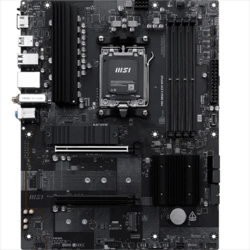 MB AM5 B840-S EVO PRO WIFI6E MSI 4xDDR5 8000Mhz (O.C), HDMI, 1x PCI-Ex16 4.0,1x PCI-Ex4 3.0, 3xM.2,4xSATA3, 2.5G LAN, Wi-Fi 6E,BT 5.3, 7E93-001R
