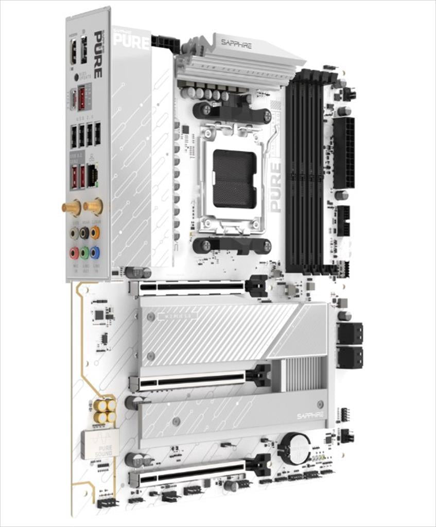 MB AM5 B850A PURE WHITE WIFI7 SAPPHIRE 4xDDR5 8000Mhz (O.C), DP, HDMI, PCI-Ex16 5.0, PCI-Ex4 4.0, PCI-Ex2 4.0, 3xM.2, 4xSATA3, 2.5GbE, Wi-Fi 7, BT 5.4, 52123-11-40G