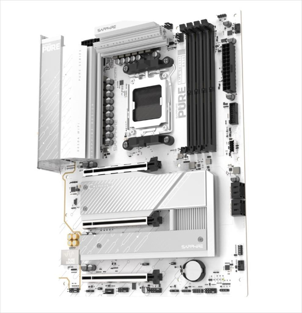 MB AM5 B850A PURE WHITE WIFI7 SAPPHIRE 4xDDR5 8000Mhz (O.C), DP, HDMI, PCI-Ex16 5.0, PCI-Ex4 4.0, PCI-Ex2 4.0, 3xM.2, 4xSATA3, 2.5GbE, Wi-Fi 7, BT 5.4, 52123-11-40G