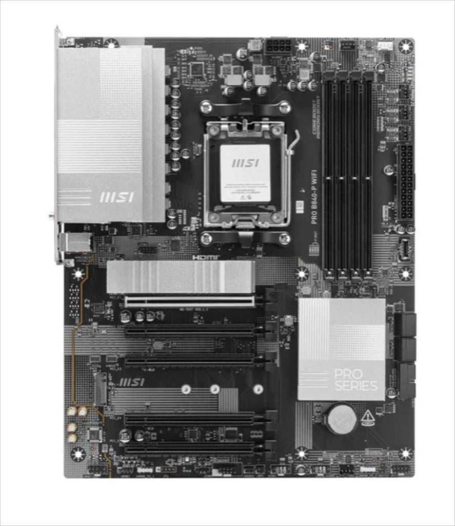 MB AM5 B840-P WIFI PRO WIFI7 MSI 4xDDR5 8000Mhz (O.C), HDMI, 1x PCI-Ex16 4.0,1x PCI-Ex4 3.0, x 3xPCI-Ex1 3.0, 2xM.2,4xSATA3, 2.5G LAN, Wi-Fi 7,BT 5.4, 7E57-001R