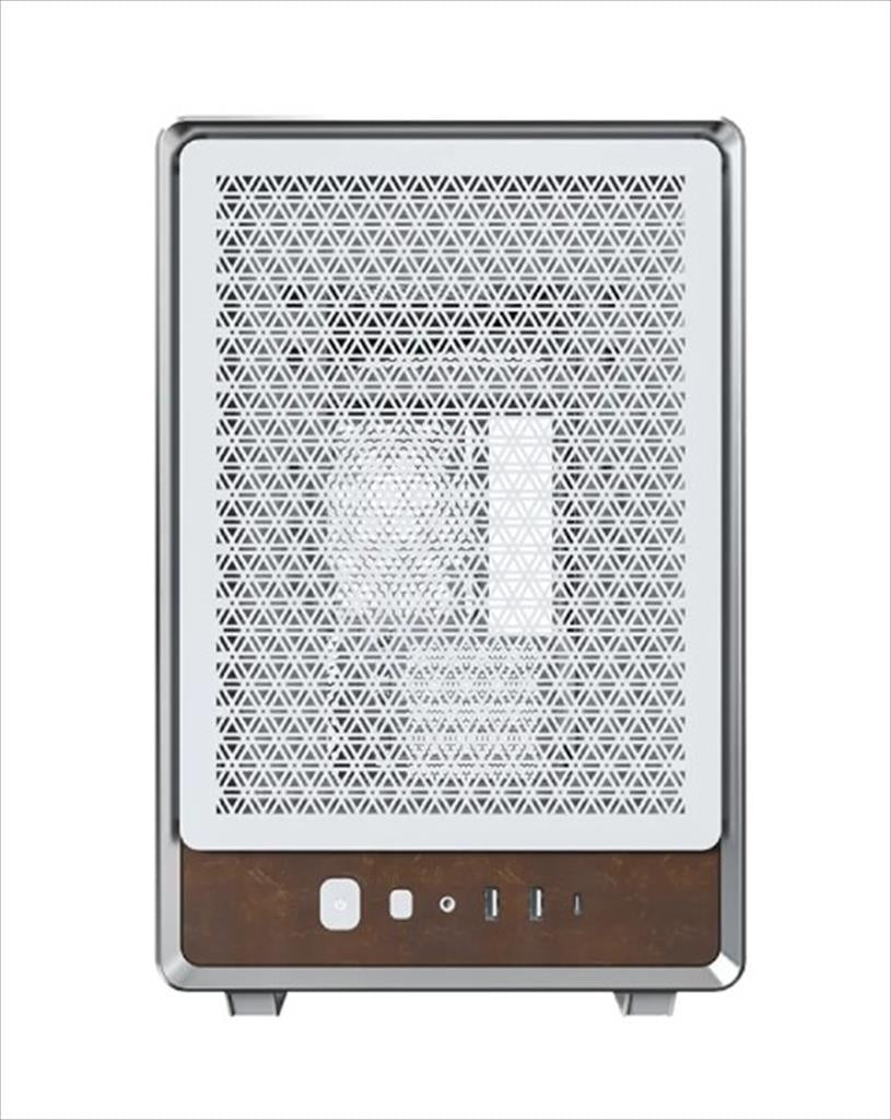 CASE MONTECH mATX HERITAGE w/ Tempered glass & Eco leather Finish, White
