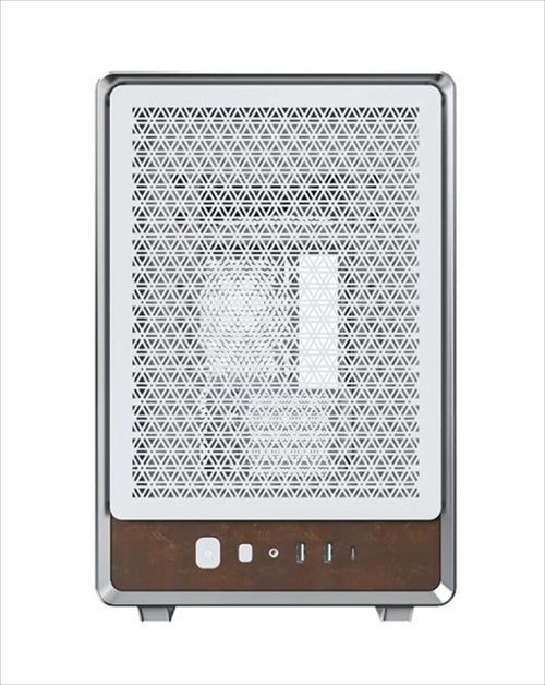 CASE MONTECH mATX HERITAGE w/ Tempered glass & Eco leather Finish, White