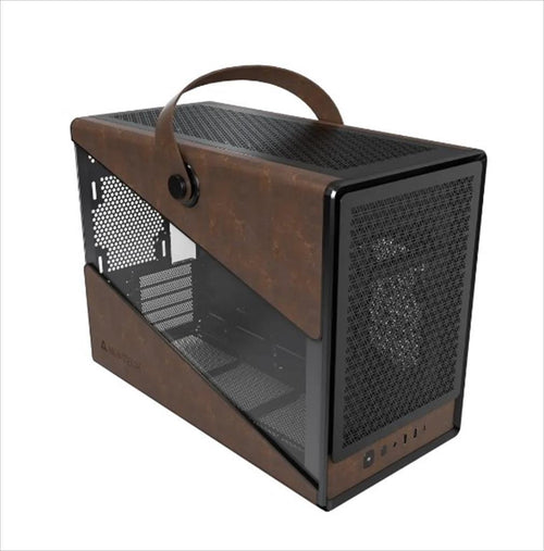 CASE MONTECH mATX HERITAGE w/ Tempered glass & Eco leather Finish, Black