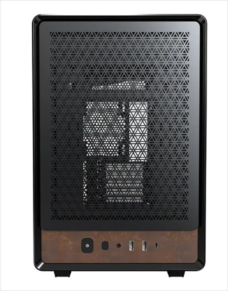 CASE MONTECH mATX HERITAGE w/ Tempered glass & Eco leather Finish, Black