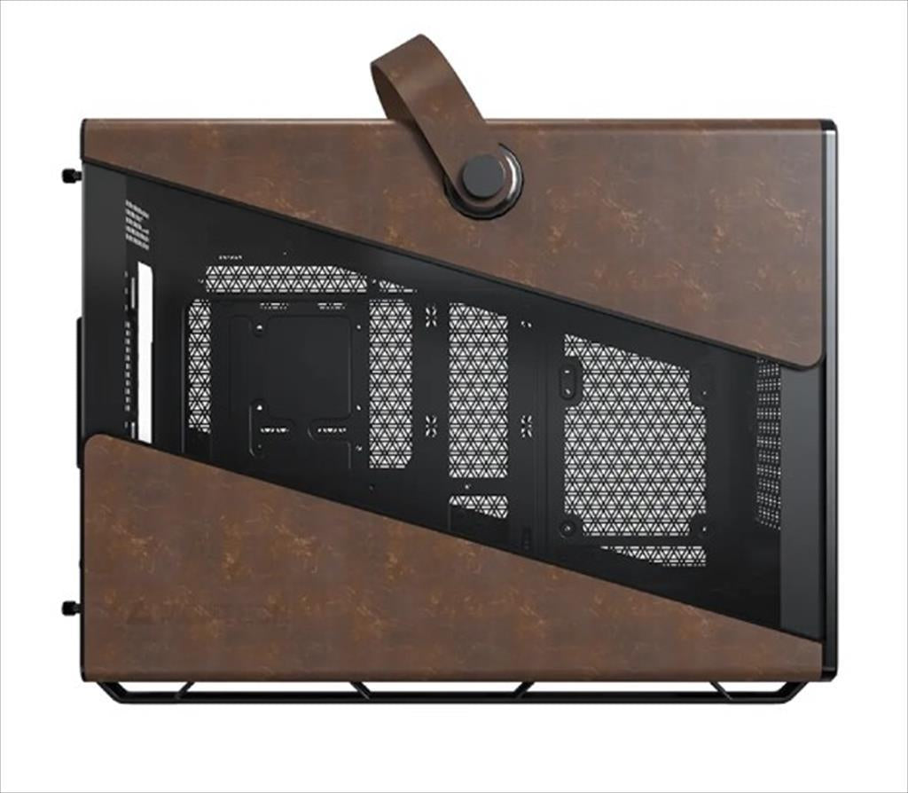CASE MONTECH mATX HERITAGE w/ Tempered glass & Eco leather Finish, Black