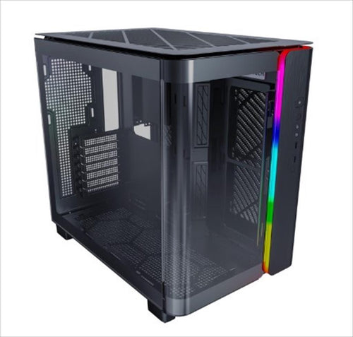 CASE MONTECH ATX Mid-Tower KING 95, x2 Tempered glass (one curved) + mesh Option, with ARGB Stripe, Black, KING95B