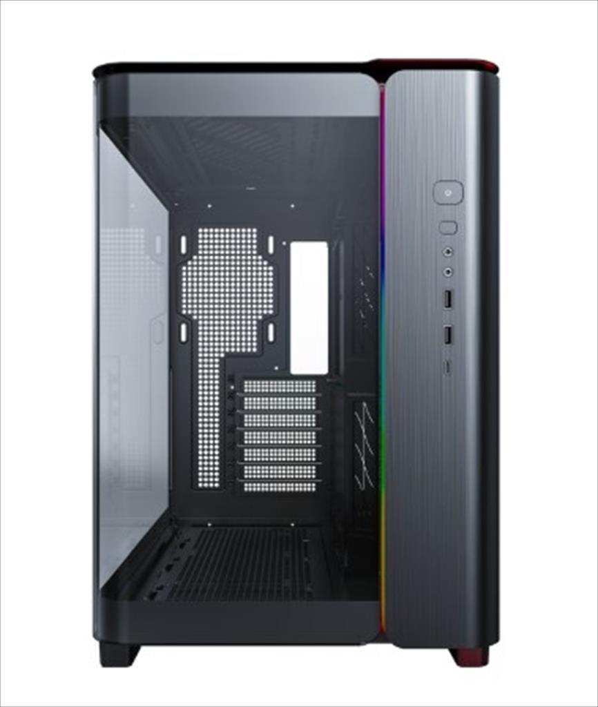 CASE MONTECH ATX Mid-Tower KING 95, x2 Tempered glass (one curved) + mesh Option, with ARGB Stripe, Black, KING95B