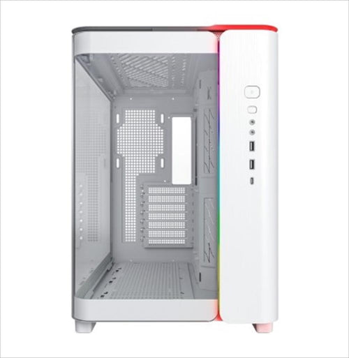 CASE MONTECH ATX Mid-Tower KING 95, x2 Tempered glass (one curved) + mesh Option, with ARGB Stripe, White, KING95W