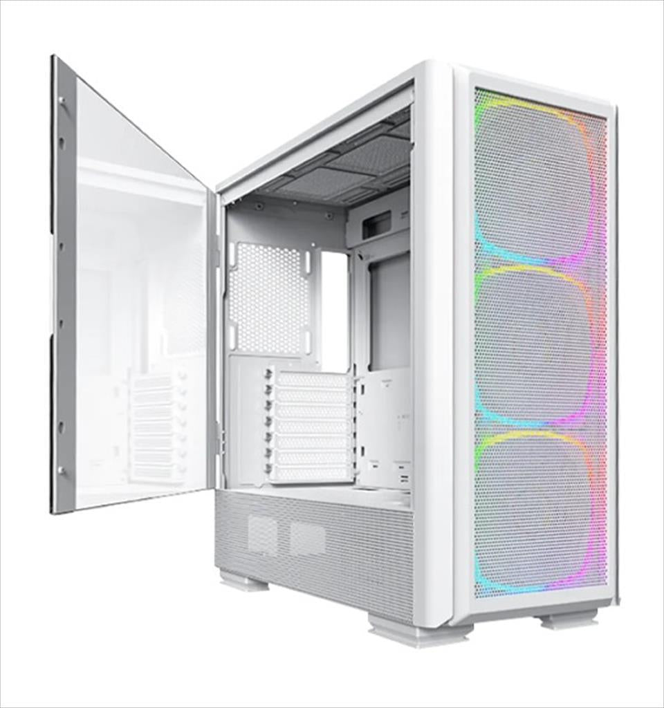 CASE MONTECH ATX SKY TWO GX ARGB w/Tempered glass, 3x140mm ARGB AX140 PWM fans, White, SKYTWOGXW