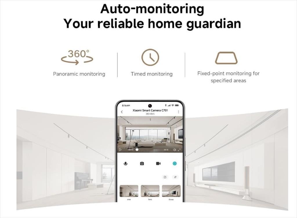 CAMERA XIAOMI MI HOME C701 360°,4K Ultra HD (3840x2160),WIFI6