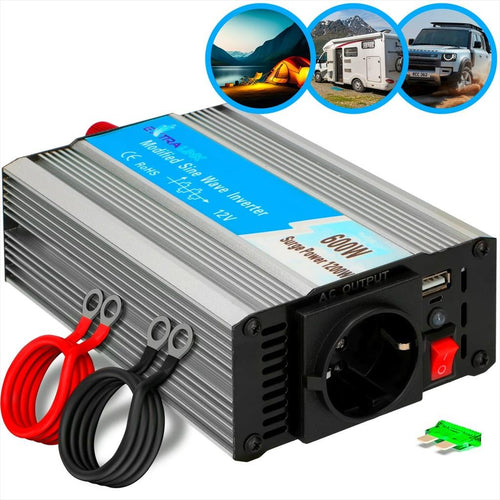 CAR POWER VOLTAGE CONVERTER EXTRALINK OPIM-600W 12V>230V, 600W, w/USB