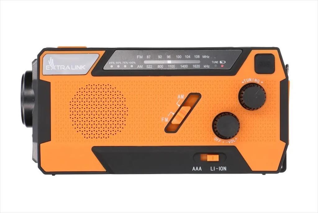 RADIO EXTRALINK SR-4000 SOLAR w/hand crank/dynamo, powerbank & SOS flashlight