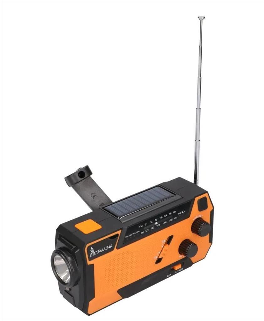 RADIO EXTRALINK SR-4000 SOLAR w/hand crank/dynamo, powerbank & SOS flashlight