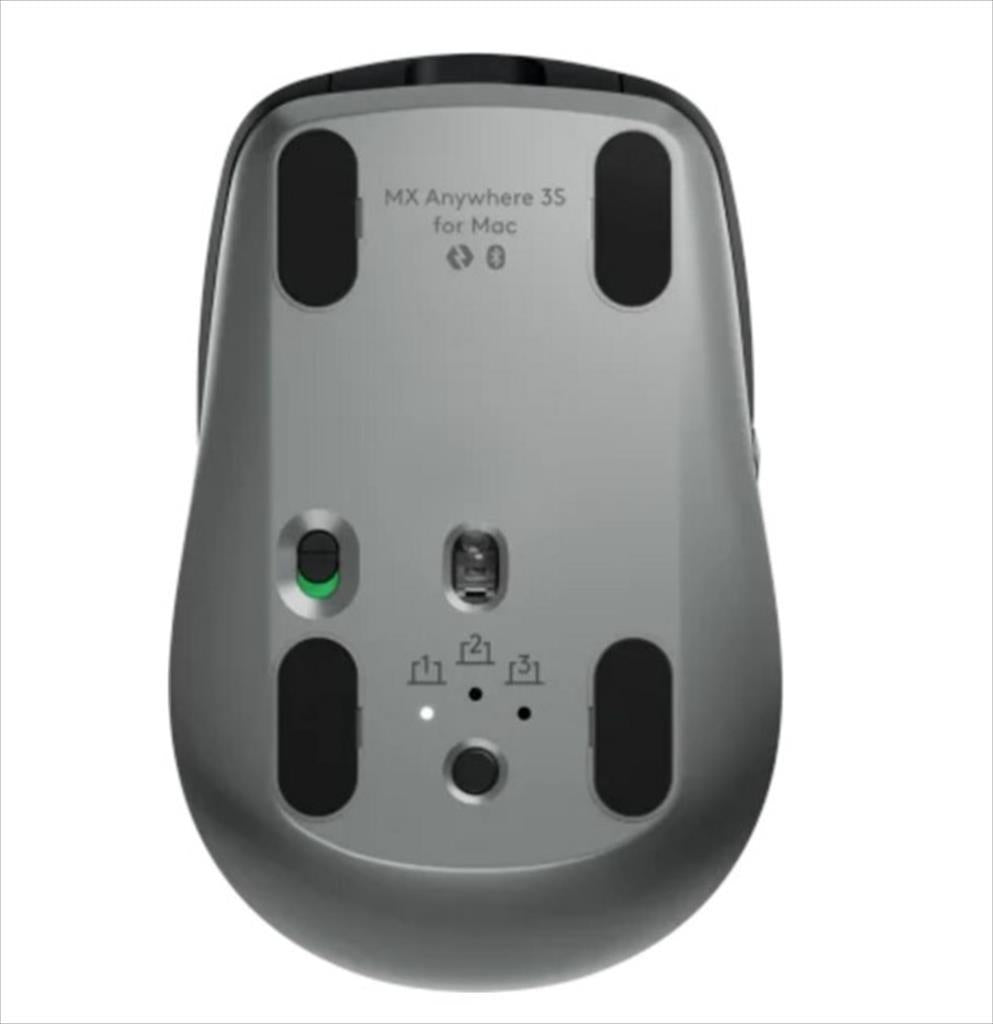 MOUSE WIRELESS LOGITECH MX Anywhere 3S for MAC w/Bluetooth Multi-device space grey, compatible with Bolt (not included), 910-006947