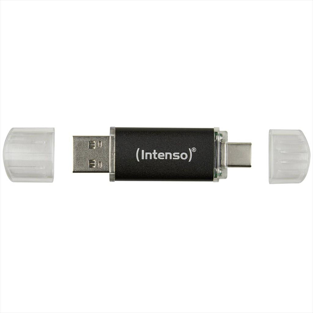 USB Flash Drive 3.2 Gen1 128GB INTENSO TWIST LINE, USB-A&USB-C, Anthracite, 3539491