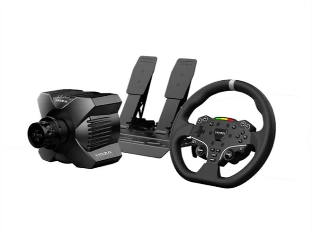 GAME WHEEL MOZA R3 BUNDLE ; R3 Base+ES Wheel+SR-P Lite Pedals+ R3 Table Clamp for PC, RS074