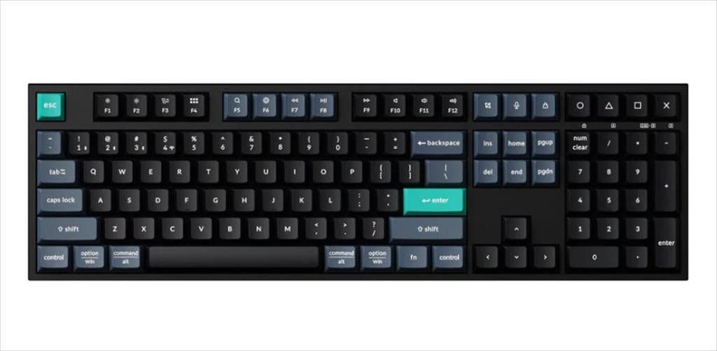 KEYBOARD WIRELESS KEYCHRON B36 SCISSOR MECHANISM FULL SIZE Multi-Device (Wired, 2.4Ghz,Bluetooth), Deel Black, B36-K9
