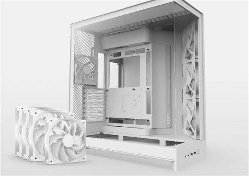 CASE NZXT ATX Mid-Tower H9 FLOW (2025) w/2xWINDOWS + Top MESH, 3x F140Q (CV) fans,F120Q (CV) fan, USB-C 3.2, 2xUSB-A 3.2, White CM-H92FW-01