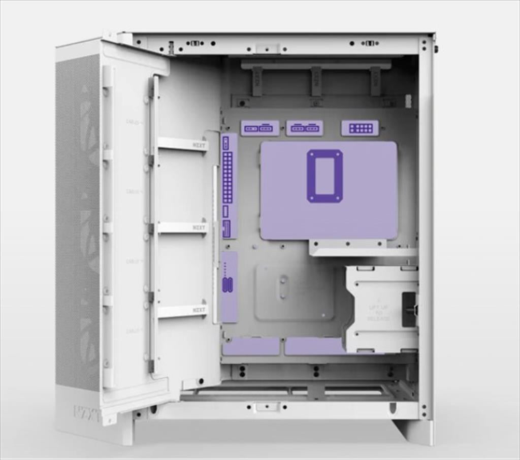 CASE NZXT ATX Mid-Tower H9 FLOW (2025) w/2xWINDOWS + Top MESH, 3x F140Q (CV) fans,F120Q (CV) fan, USB-C 3.2, 2xUSB-A 3.2, White CM-H92FW-01