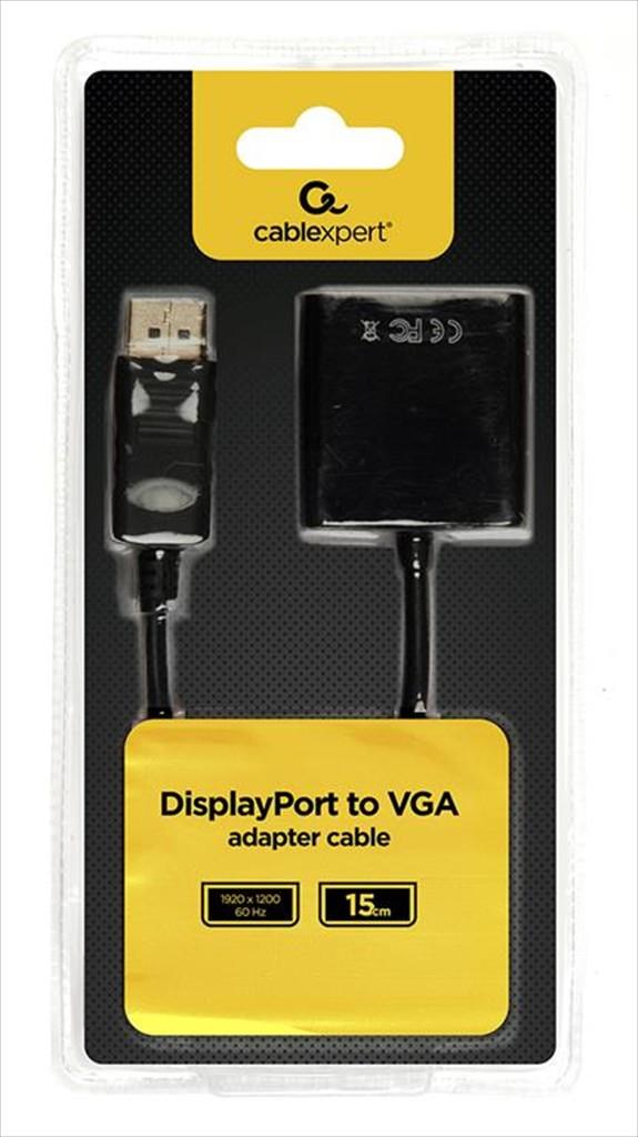 CONVERTOR DP (M) TO VGA (F) CABLEXPERT BLACK, AB-DPM-VGAF-02