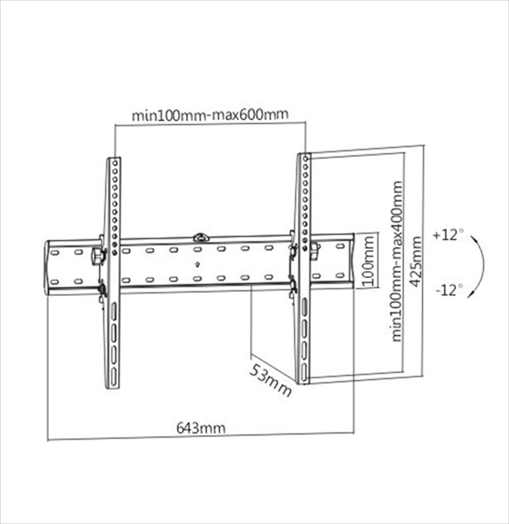 TV WALL MOUNT 37-70" 40kg  GEMBIRD, Fixed, WM-70T-02