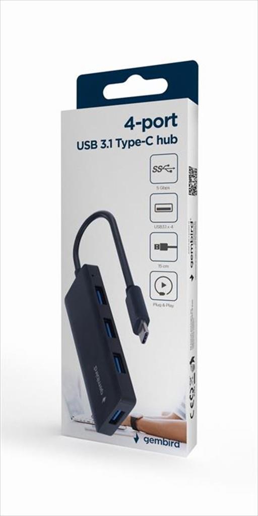 USB HUB Type-C TO 4PORT USB 3.1 GEMBIRD, UHB-CM-U3P4-02