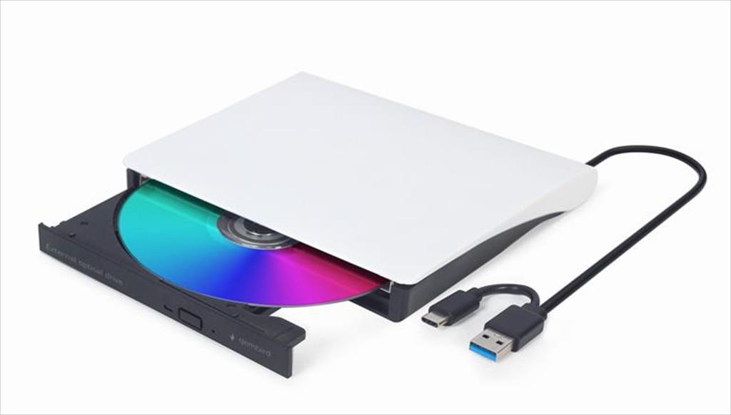 OD EXTERNAL DVD RW GEMBIRD DVD-USB-031-BW, White (USB 3.0+Type-C)