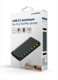 ENCLOSURE SSD USB 3.1 Type-C GEMBIRD for NVMe RGB aluminium, EE2280-U3C-03