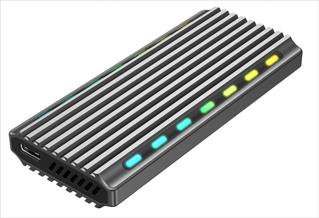 ENCLOSURE SSD USB 3.1 Type-C GEMBIRD for NVMe RGB aluminium, EE2280-U3C-03