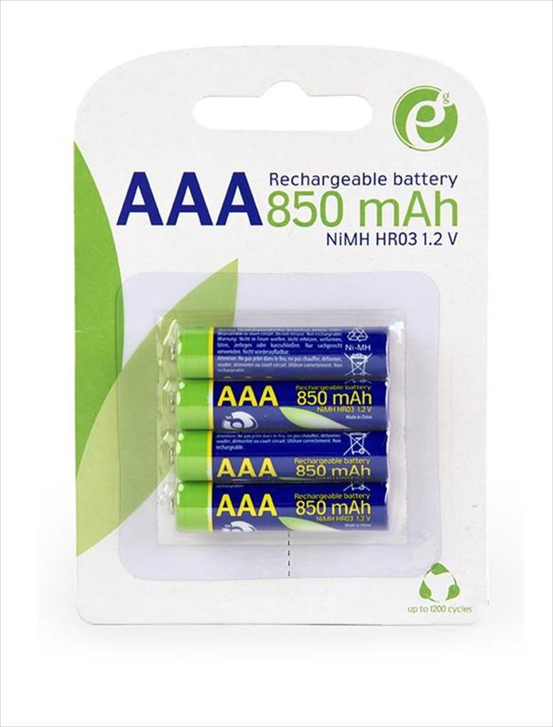 Battery GEMBIRD RECHARGEABLE, 4xAAA HR03, 850mAh, EG-BA-AAA8R4-01