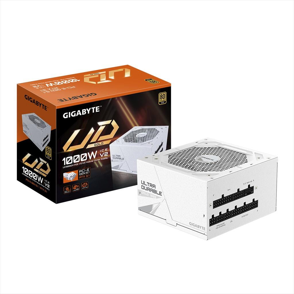 PSU 1000W GIGABYTE UD1000GM PG5 V2 ICE w/PCIe 5.1, 80 Plus GOLD FULL MODULAR, WHITE, GP-UD1000GM PG5 V2 ICE