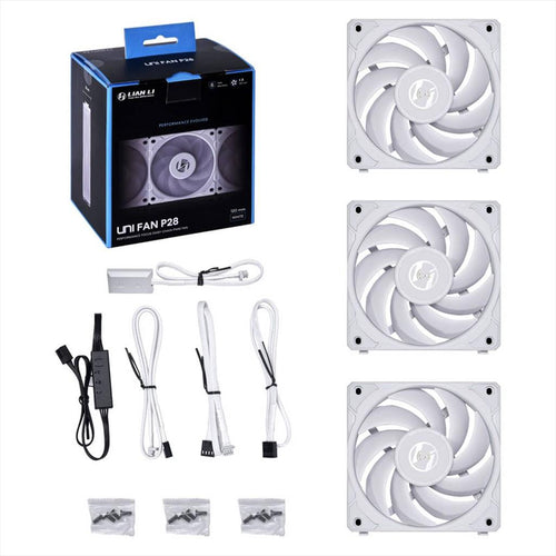 COOLERS CASE FAN 120mm LIAN LI UNI P28, 3x120mm fans 1600 RPM PWM, White, UF-P28120-3W WHITE