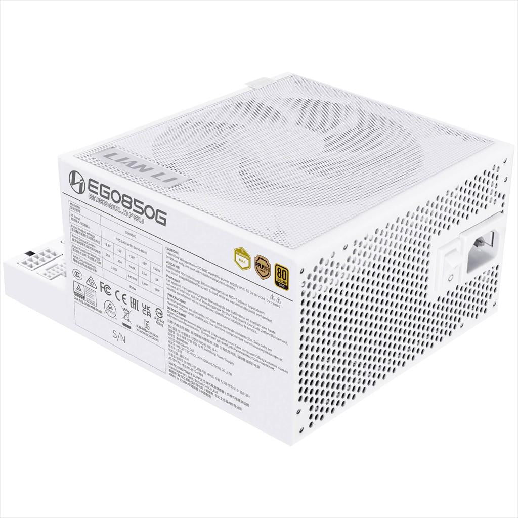 PSU 850W LIAN LI EDGE GOLD EG0850 80+ GOLD PCIe 5.1 (L-Shape, w/x4 USB 2.0 & 6 PWM headers), FULL MODULAR White, EG0850G