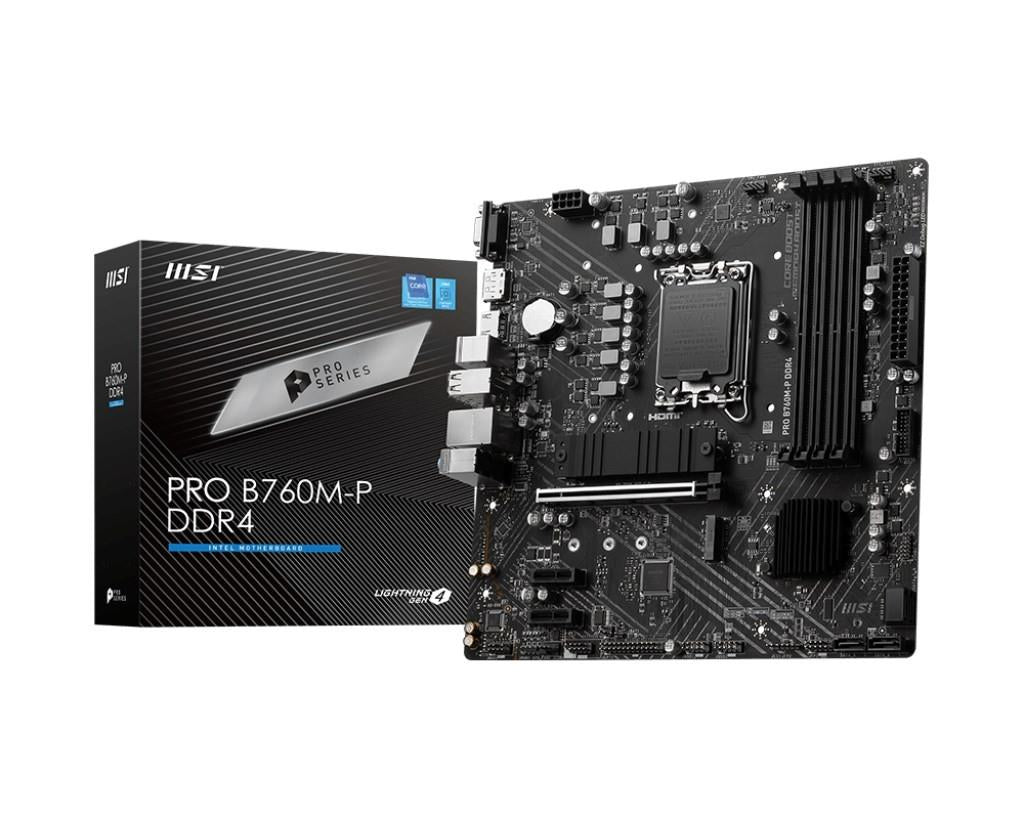 MB 1700 B760M-P DDR4 MSI, 4xDDR4 4800MHz(OC), 2xM.2, VGA, HDMI, DP, PCIex16, 2x PCIex1, 4xSATAIII, USB3.2Gen1, Type-C, Gb LAN, 7.1 Channels