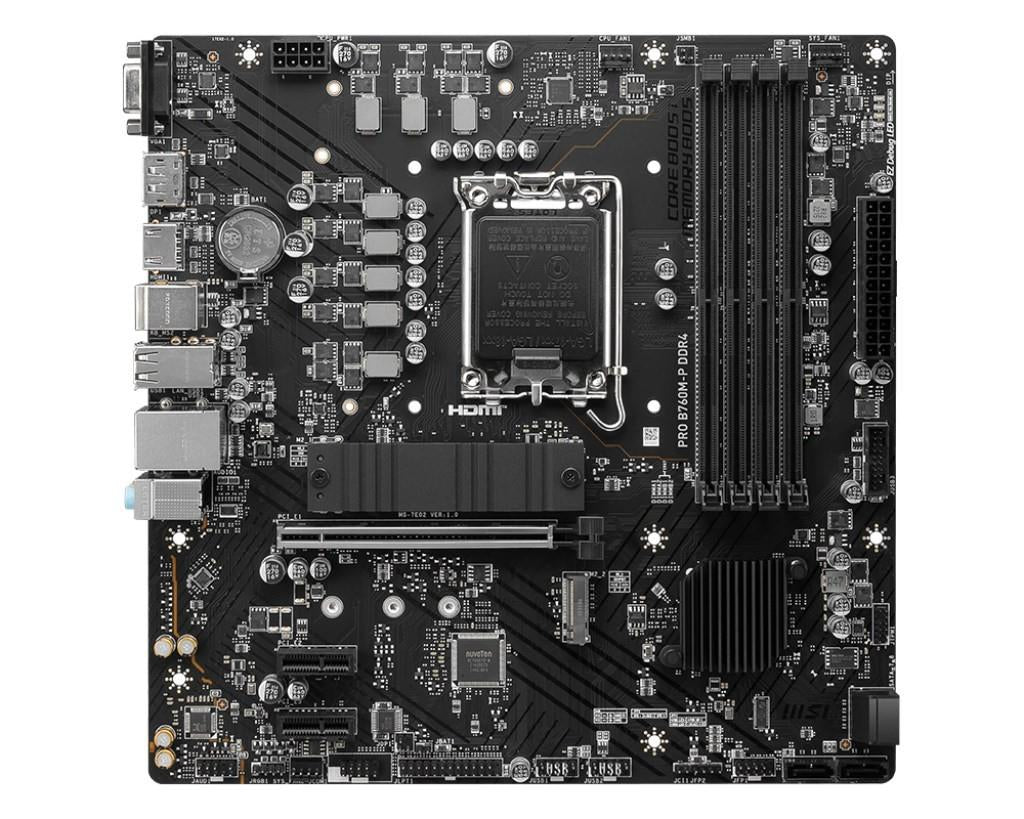 MB 1700 B760M-P DDR4 MSI, 4xDDR4 4800MHz(OC), 2xM.2, VGA, HDMI, DP, PCIex16, 2x PCIex1, 4xSATAIII, USB3.2Gen1, Type-C, Gb LAN, 7.1 Channels