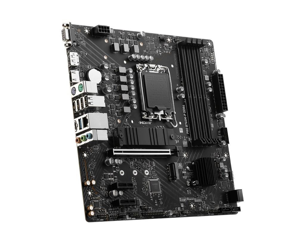 MB 1700 B760M-P DDR4 MSI, 4xDDR4 4800MHz(OC), 2xM.2, VGA, HDMI, DP, PCIex16, 2x PCIex1, 4xSATAIII, USB3.2Gen1, Type-C, Gb LAN, 7.1 Channels