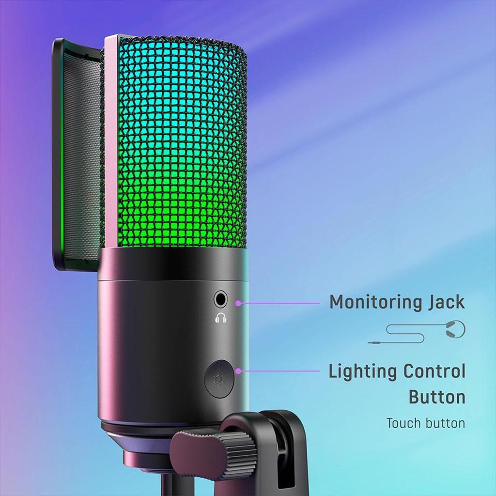 MICROPHONE FIFINE K669 PRO2 RGB, w/STAND, USB Type-C, 2.0m cable, Black, K669pro2
