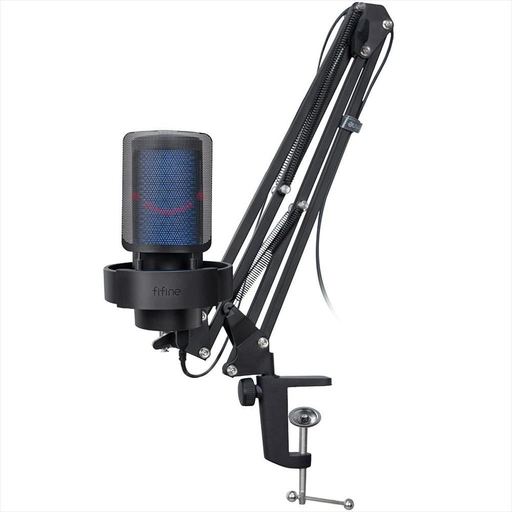 MICROPHONE FIFINE A8T RGB, w/ARM, USB Type-C, 2.0m cable, Black, A8T