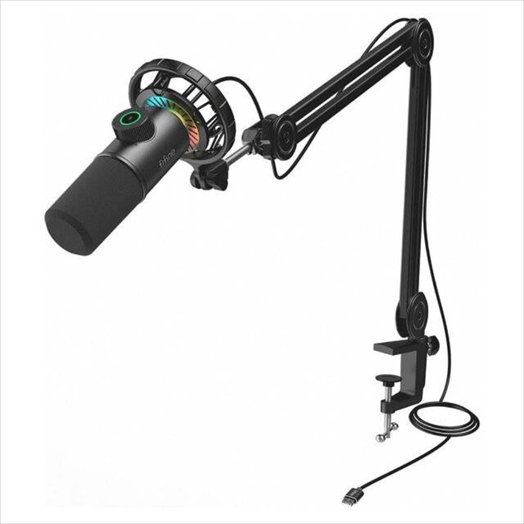 MICROPHONE FIFINE T658 Dynamic RGB, w/ARM, USB Type-C, 2.0m cable, Black, T658