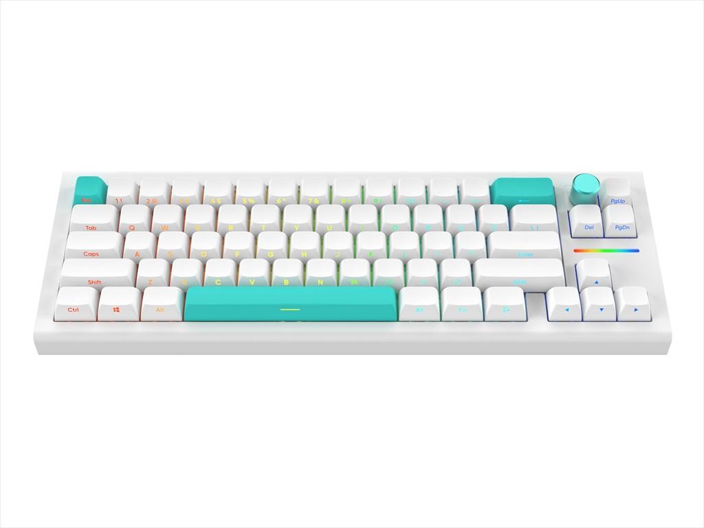 KEYBOARD MECHANICAL NUBI NK68 PRO, 65%, RGB, G3MS Aquamarine, 2.4Ghz/USB-C, White, NK68-PRO-WL-WH-ANSI