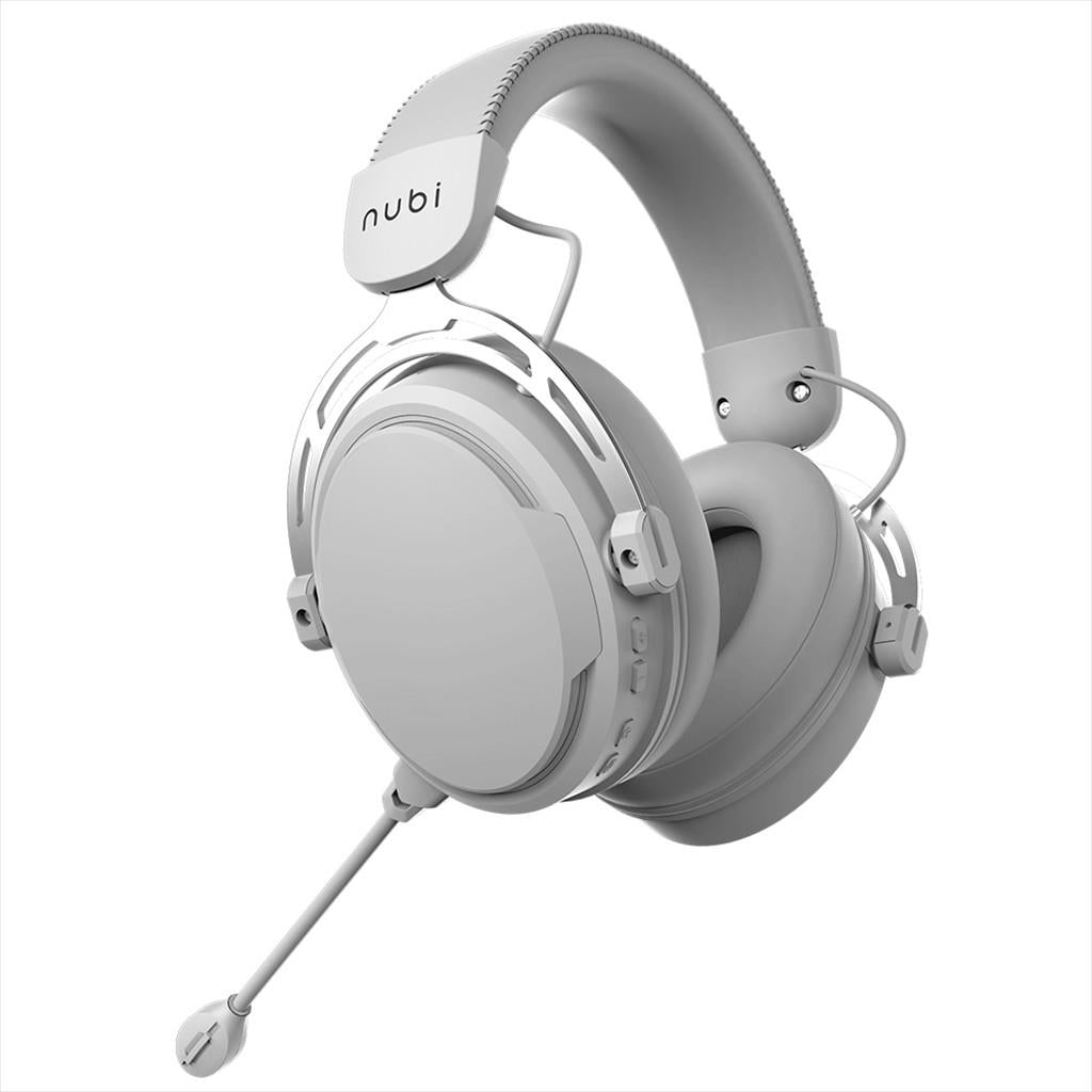 HEADPHONES NUBI NH1 w/microphone, USB-A, White, NH1-WH