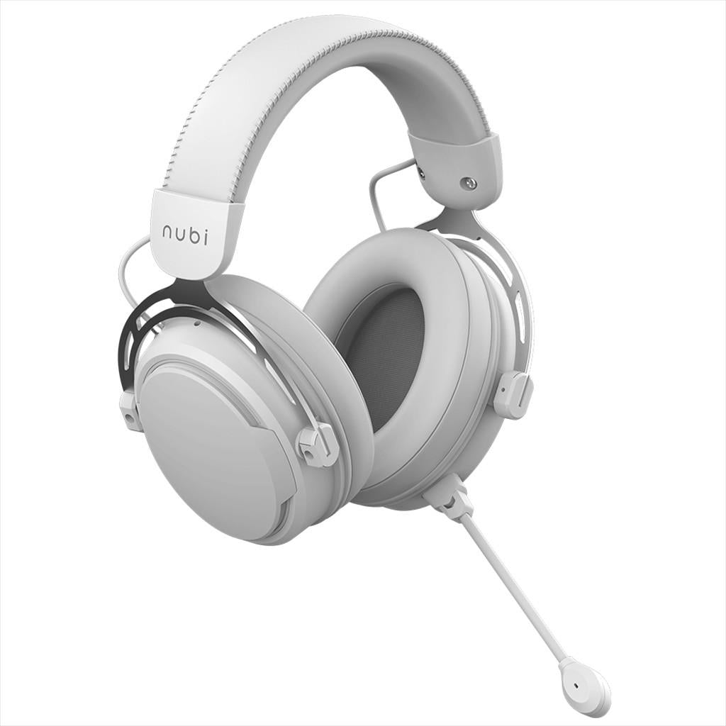 HEADPHONES NUBI NH1 w/microphone, USB-A, White, NH1-WH
