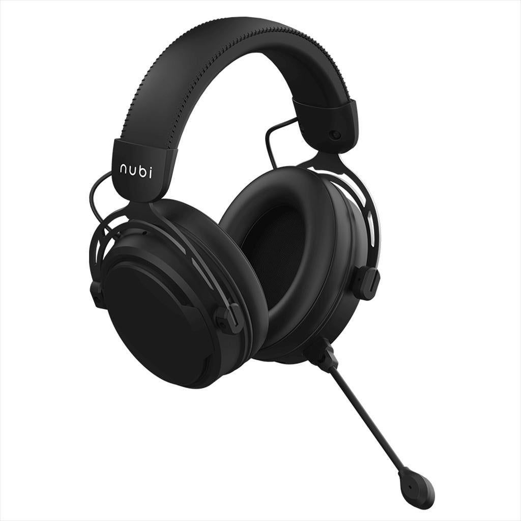 HEADPHONES NUBI NH1 w/microphone, USB-A, Black, NH1-BL