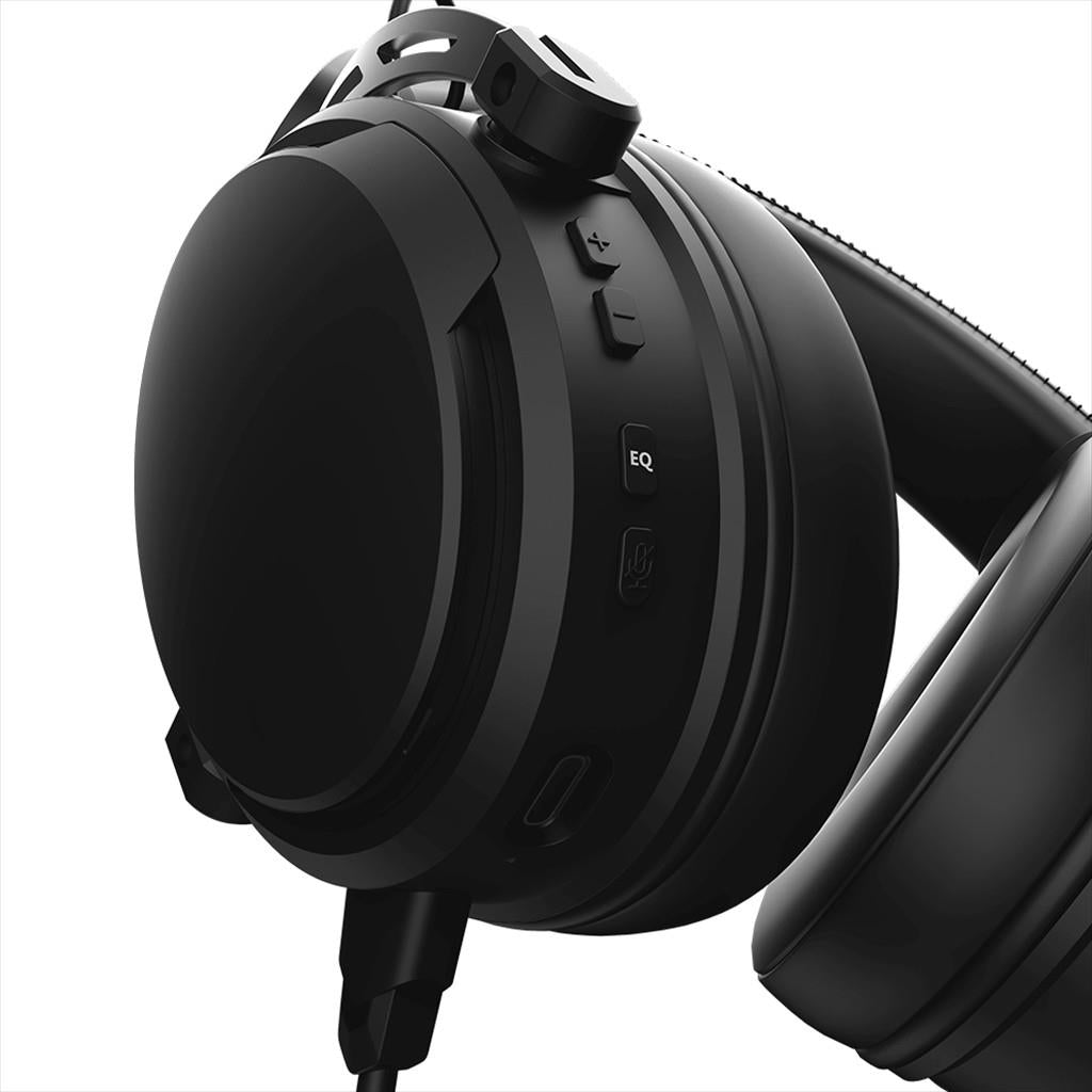 HEADPHONES NUBI NH1 w/microphone, USB-A, Black, NH1-BL