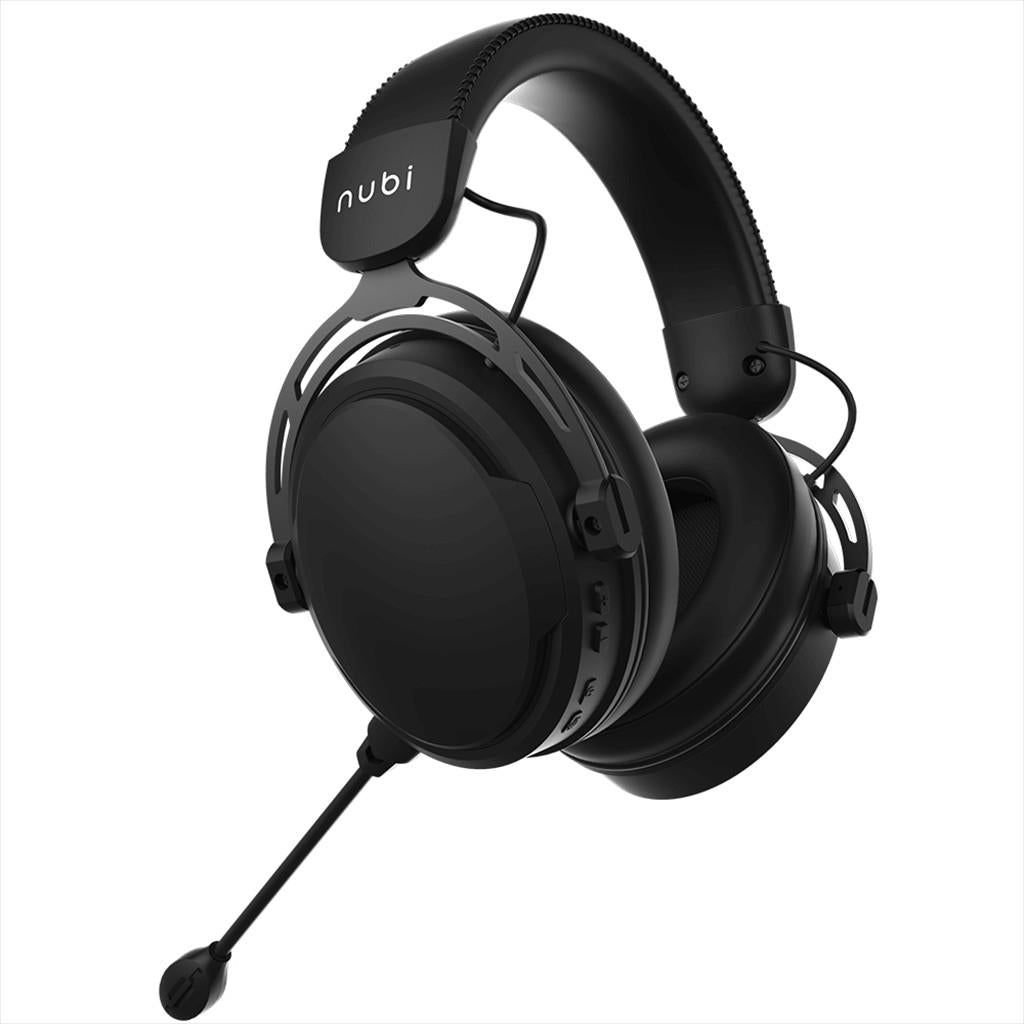HEADPHONES NUBI NH1 w/microphone, USB-A, Black, NH1-BL