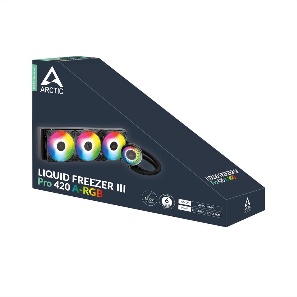 COOLERS CPU AIO ARCTIC LIQUID FREEZER III PRO 420 Black, 3x140mm P14 PRO PWM A-RGB fans, ACFRE00185A