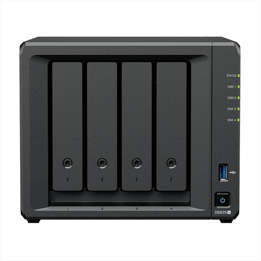 NET NAS SERVER SYNOLOGY DS925+ 4 HDD BAY, Ryzen V1500B, 4GB DDR4 SO-DIMM, Black