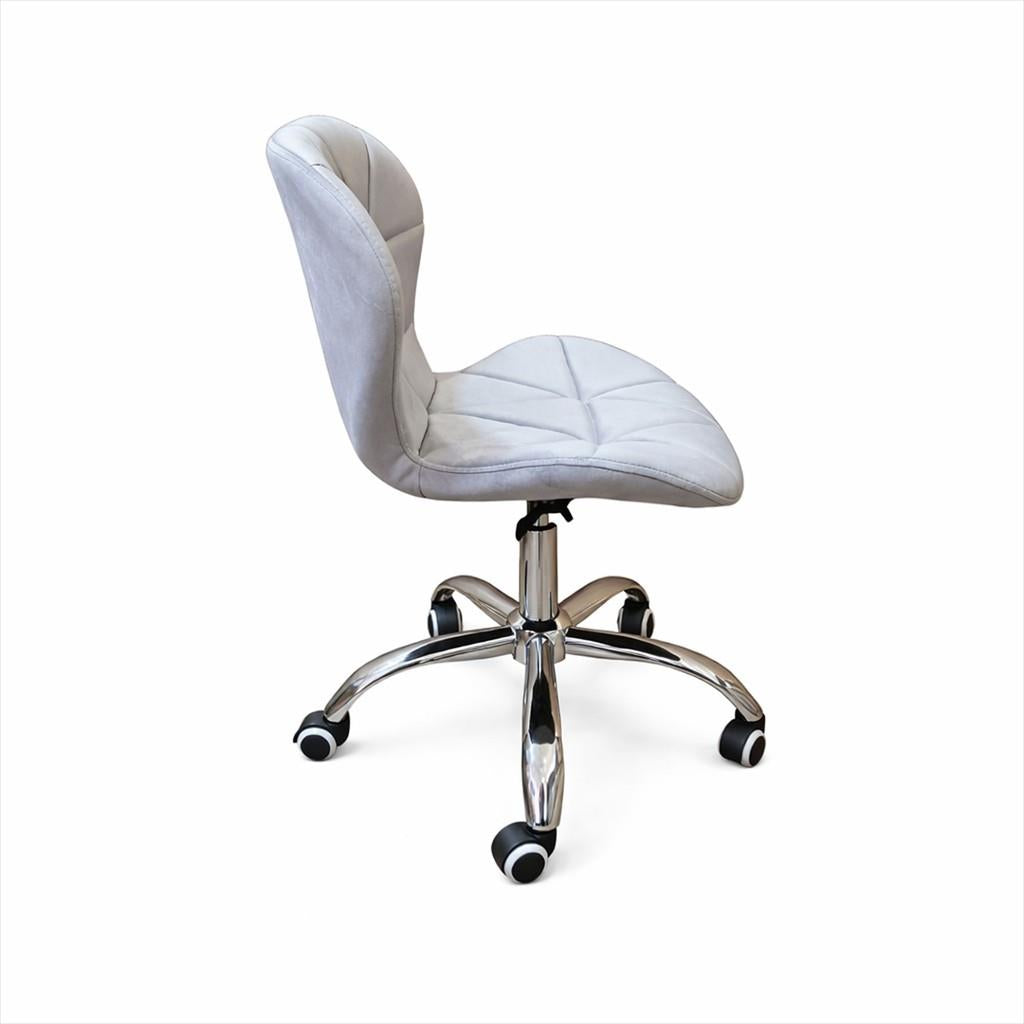 EXTRALINK CHAIR ARMCHAIR OFFICE, VELVET LIGHT GRAY